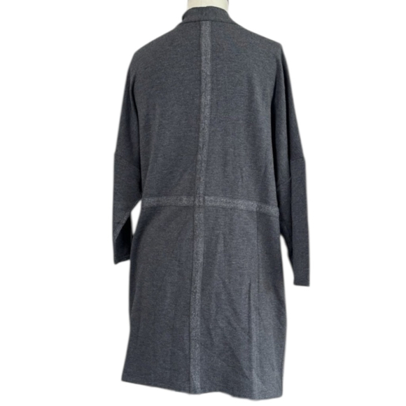 Soma Charcoal Gray Long Open-Front Cardigan | Size L | Soft Stretch Pockets - Picture 4 of 6